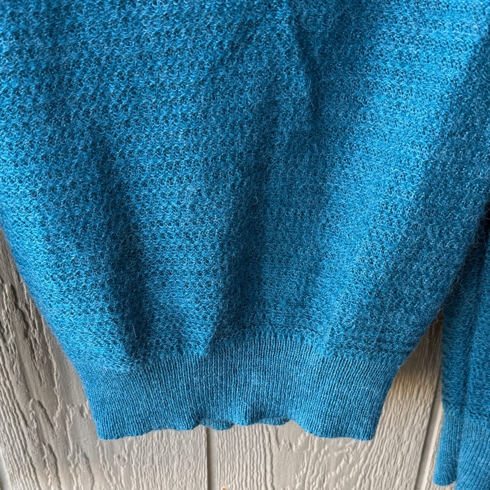 Vintage Teal Blue Turtleneck Sweater - Picture 5 of 10